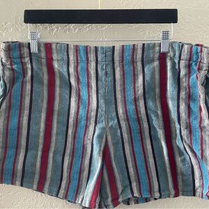 Rancho Especial Women’s Festive Striped‎ Multicolor Women's Shorts Size XXL